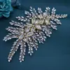 Acessório de cabeça para noiva de comércio exterior, peça de cabelo feita à mão com strass, decoração lateral para cabelo de casamento, acessórios de cabelo, acessórios para performance DZ012