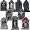 Tableta de Halloween Exterior DIY Lápida Decoración de Logo para Patio Lápida Grande de Halloween Decoración de Terror
