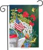 Bandera decorativa de jardín con flores, impresión a doble cara, para exteriores, para patio, fuente de impresión a doble cara