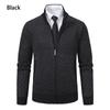 2025 Outono e Inverno Transfronteiriço Novo Casaco Xadrez Masculino da Moda Gola Alta Moderna Slim Manga Longa Tricot Casual