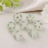 Juego de Siete Dados Poliedros Sintéticos Azules Luminosos Grabados para Juego de Rol D&D Z01