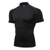 Top Deportivo PRO para Hombre Transpirable Ajustado de Manga Larga Color Sólido de Cuello Alto Transfronterizo Ropa Cálida para Entrenamiento al Aire Libre Transfronterizo