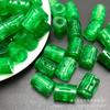 Cuentas de piedra de jade con agujero grande, cuentas de barril de tres vías, venta al por mayor, accesorios de joyería de jade para bricolaje, cuentas sueltas, cuentas de dinero al por mayor