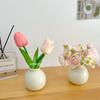 Estilo Ins Boca Ancha Color Cerámica Jarrón Pequeño Flor Seca Flor de Simulación Traje Decorativo de Escritorio Mini Adornos Pequeños