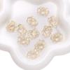 Etiqueta de borla de loto de doble agujero de vidrio de 21 x 16 mm, para pulsera hecha a mano, tocado, material de joyería