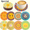 Patrón de Posavasos de Mandala Más Vendido de Amazon Resistente al Calor Posavasos de Madera Set de Accesorios para Cocina Restaurante Bar Transfronterizo