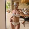 Deseo Puro Sentido de Alta Gama Sin Tirantes Sexy Diosa Cuello Hombro Correa Pierna Dividida Traje de Baño Bikini Multicolor para Mujer Bikini