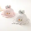 Gorro de Bebé Estilo Delgado para Primavera y Otoño para Niñas, Sombrero de Sol Estilo Princesa Floral con Lazo y Volantes, Dulce Gorro de Pescador
