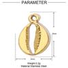 Concha chapada en oro al vacío cruz acero titanio diy colgante pequeño femenino caballito de mar estrella acero inoxidable joyería pulsera colgante