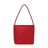 Bolso de hombro de gran capacidad, bolso de moda bordado con estrellas, bolso de mano simple para debajo del brazo para mujer, bolso lindo para comercio transfronterizo