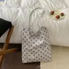 Shuai Mijia 2026 Verano Nuevo Estilo Coreano Bolso Tote de Lunares para Mujer Bolso de Lona de Gran Capacidad de Hombro Único Bolso de Mano para Viajes