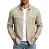 2026 Ropa de Trabajo Americana Transfronteriza Lino Camisa de Manga Larga para Hombre Amazon Holgada Casual Manga Larga