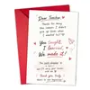Set de Sobres para Tarjetas de Agradecimiento del Día del Maestro, Tarjeta de Agradecimiento para Maestro de Temporada de Graduación, Estilo Dibujado a Mano Sincero, Tarjeta de Regalo de Estudiante para Maestro
