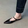 Sapatos femininos retrô de bico aberto para uso externo, sandálias de bico fino com corte em V, chinelos simples versáteis para calçar e tirar