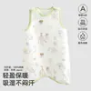 Saco de dormir acolchado sin mangas para bebé, mameluco de otoño e invierno sin costuras Clase A para niños, ropa de casa unisex, manta anti-patadas