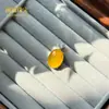 Pingente de calcedônia de ágata amarelo gelo em forma de ovo de pombo, colar de jade de ágata feminino, suprimento para live stream, múltiplos estilos disponíveis