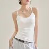 Camisola para Mujer con Almohadillas en el Pecho, Adecuada para Usar Debajo de un Blazer, Ropa de Verano sin Mangas, Sujetador Integrado con Hermoso Diseño de Espalda 2026
