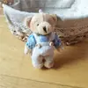 Chaveiro de desenho animado boneca urso de roupa de cânhamo pingente de mochila escolar enfeites de bolsa criativos acessórios de brinquedo de pelúcia de boneca fofa