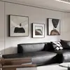 Pintura decorativa moderna minimalista para cabeceira de quarto mural de parede de fundo de sofá abstrato estilo wabi-sabi pintura quadrada para pendurar na sala de estar