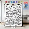 Novo produto transfronteiriço: Manta de colorir doodle Sanrio de desenho animado, manta de cristal dupla camada colorida para colorir com pincel feita à mão para pais e filhos
