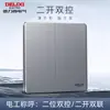 Panel de enchufe e interruptor Delixi ultradelgado gris para el hogar, de pared, empotrado 86 aire acondicionado 16a una apertura cinco orificios 290