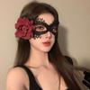 Máscara de flor negra, máscara para baile de graduación, accesorios para fiestas, máscara misteriosa de media cara, máscara para ojos, máscara de maquillaje de noche