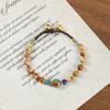 Diseño Nicho Retro Nepalés Método Antiguo Cuentas de Cobre Pulsera Femenina Estilo Xizang Estilo Étnico Distintivo Simple Tejido Pulsera Azul
