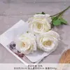 Ramo falso de simulación de color blanco terminado con flores de seda artificial para boda, fila de flores de plástico, arreglo de boda de alta calidad