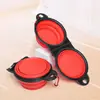 1 Pieza Comedero Doble Plegable para Perro 2 en 1 con Clip de Bloqueo para Mayor Estabilidad Volteo de 180 Grados Portátil Comedero de Viaje para Perro para Agua y Comida Bebedero para Mascotas