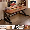 Mesa de Computador em Madeira Maciça Cuidadosamente Selecionada, Mesa para Jogos de Desktop, Mesa de Estudo para Casa, Mesa Simples para Escrita, Mesa de Escritório para Adultos, Mesa Dupla