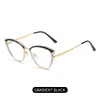 Gafas de Marco de Patilla de Resorte de Nuevo Estilo Transfronterizas, Gafas Fashionables de Bloqueo de Color en Tr90 Anti-Luz Azul, Gafas Fotocromáticas Sin Graduación para Mujer