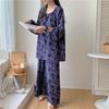 Pijamas de seda de algodón para mujer, primavera y verano, nuevos, talla grande, manga larga, traje estampado, Internet Celebrator, estilo vivo, rayón, ropa para el hogar, otoño