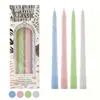 Velas Degradê em Formato de Cone, 4 Peças/Caixa, 25cm, Velas Espirais Longas Coloridas Morandi Estilo Europeu