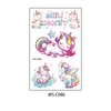 Tatuaje de Unicornio con Purpurina Nueva Serie Morada de Dibujos Animados Lindo y Soñador Pequeño Pony Tatuaje Temporal Desechable