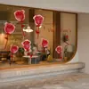 Decoração Dia dos Namorados Chinês Adesivos Eletrostáticos para Vidro Adesivos de Porta Adesivos para Arranjo de Cena Janela Adesivos Românticos de Rosa para Janela