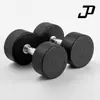 Halteres redondos com cabeça preta revestida, ferro fundido maciço, peso fixo para yoga, fitness em casa, venda direta de fábrica, somente atacado