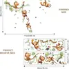 Mono Tucán Pegatina de Pared Ramas de Árbol y Enredaderas de Dibujos Animados Calcomanía Autoadhesiva de Animal Decoración de Fondo para Habitación de Bebé