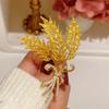 Broche de Espiga de Trigo Dorado de Alta Gama para Mujer, Pin Antiluz para Pecho, Accesorio para Traje, Abrigo, Chaqueta, Ramillete de Alta Gama