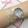 Chica Sirena Polvo de Escamas de Pez Estrella y Luna Flash de Actuación Flash de Escenario Maquillaje Chica Suave COS Aplicar Gel para Uñas