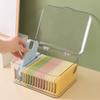 Caja de almacenamiento para teléfono móvil con tapa, a prueba de polvo, cajón de escritorio, almacenamiento de artículos diversos, artefacto para dormitorio, caja de almacenamiento transparente