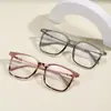 Gafas Populares de Xiaohongshu Ultra-Ligeras de Tr90 con Montura Grande Bloqueadoras de Luz Azul para Mujer, Montura Lisa, Forma Cuadrada, Aptas para Lentes Graduados