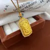 Tienda de Oro Puzuo Mismo Estilo Arena Dorada Accesorios DIY con Diamantes para Atraer Riqueza y Tesoro, Collar Colgante Dios Amarillo de la Riqueza, Cadena para Clavícula China