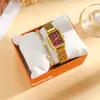 Relógio de pulso estilo vintage em formato de cobra dourada com pulseira combinando, mostrador oval totalmente cravejado de diamantes, pulseira de aço para mulheres, nicho estilo ins