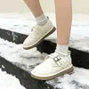 Zapatos de Algodón Cálidos de Felpa para Mujer 2025 Nuevos de Invierno Suela Suave Zapatos de Pan Cuero Suave Zapatos Gorro Planos Mocasines para Mujer