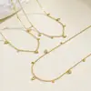 Collar Más Vendido en Amazon para Mujer Diseño Geométrico de Acero Inoxidable Incrustado con Circonita Cadena Larga para Clavícula Collar Versátil