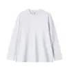 Camiseta Informal Versátil de Color Sólido Peso Pesado 180g Marca de Moda Algodón Fino Manga Larga Corte Holgado Cuello Redondo Camiseta Básica Hecha a Medida