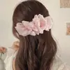 2026 Nova Rede para Coque de Cabelo Presilha de Cabelo Laço de Cetim Estilo Pequeno Chanel Presilha Banana Renda Presilha Francesa Garra Acessórios de Cabelo Femininos