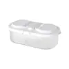 Recipiente de Armazenamento de Alimentos e Grãos de Cozinha com Tampa de Compartimento Duplo, Caixa de Armazenamento Plástica Multifuncional para Geladeira de Cozinha