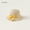 Sombrero de Paja con Volantes para Niños para Verano, Sombrero de Sol para Niñas con Ala Ancha, Bolso Tejido de Vacaciones Moderno