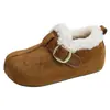 Zapatos Birkenstock con Hebilla Metálica Retro y Terciopelo 2026 Otoño/Invierno Calzado de Exterior Suela Suave Antideslizantes Slip-Ons Perezosos Zapatos Cálidos Peludos